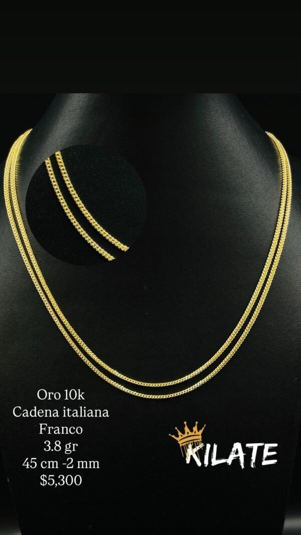 Oro 10k Cadena italiana Franco