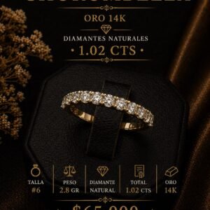 MEDIA CHURUMBELLA ORO 14K DIAMANTES NATURALES O 1.02 CTS