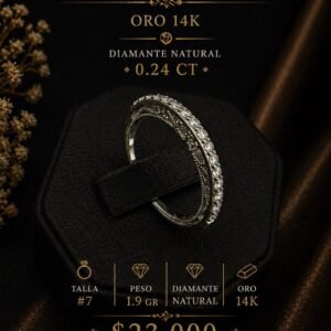 CHURUMBELLA ORO 14K DIAMANTE NATURAL  0.24 CT
