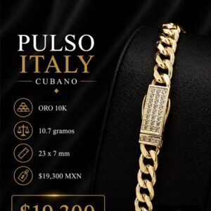 PULSO ITALY CUBANO ORO 10K