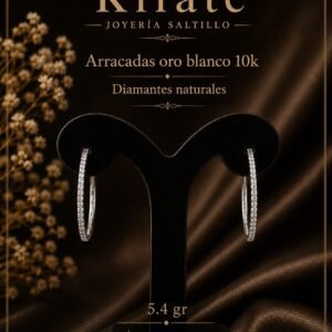 Arracadas oro blanco 10k Diamantes naturales