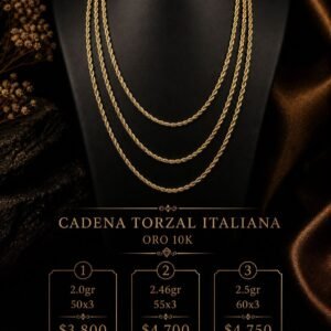 CADENA TORZAL ITALIANA ORO 10K
