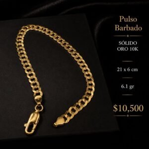 Pulso Barbado SÓLIDO ORO 10K