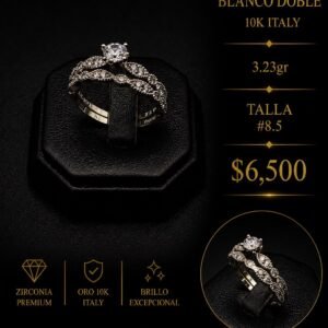 ANILLO BLANCO DOBLE 10K ITALY