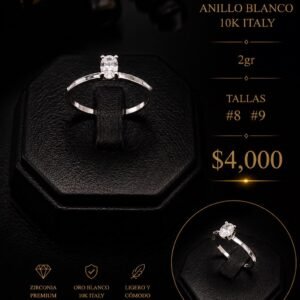 ANILLO BLANCO ORO BLANCO 10K ITALY