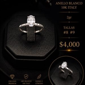 ANILLO BLANCO ORO BLANCO 10K ITALY
