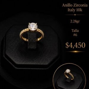 Anillo Zirconia Italy 10k