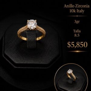 Anillo Zirconia 10k Italy